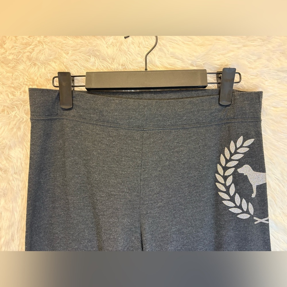 PINK Victoria's Secret Glitter Dog Charcoal Leggings | Size Large ✨🩶🐶 - Picture 10 of 17